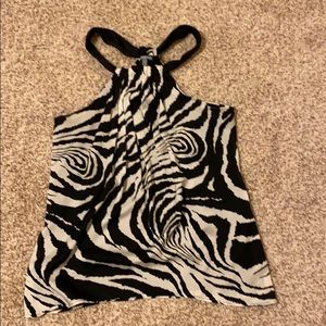 Zebra Print Sleeveless Shirt